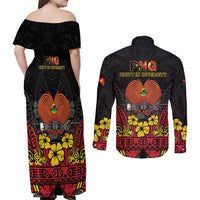 Papua New Guinea Independence Day Couples Matching Off Shoulder Maxi Dress and Long Sleeve Button Shirt PNG Bird of Paradise 50th Anniversary LT14 - Polynesian Pride