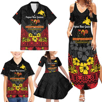 Papua New Guinea Independence Day Family Matching Summer Maxi Dress and Hawaiian Shirt PNG Bird of Paradise 50th Anniversary LT14 - Polynesian Pride