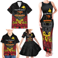 Papua New Guinea Independence Day Family Matching Tank Maxi Dress and Hawaiian Shirt PNG Bird of Paradise 50th Anniversary LT14 - Polynesian Pride