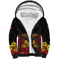 Papua New Guinea Independence Day Sherpa Hoodie PNG Bird of Paradise 50th Anniversary LT14 Unisex Black - Polynesian Pride