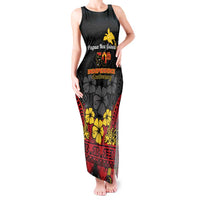 Papua New Guinea Independence Day Tank Maxi Dress PNG Bird of Paradise 50th Anniversary LT14 Women Black - Polynesian Pride