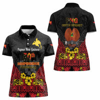 Papua New Guinea Independence Day Women Polo Shirt PNG Bird of Paradise 50th Anniversary LT14