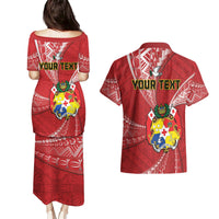 Personalised Tonga Independence Day Couples Matching Puletasi and Hawaiian Shirt Happy 54th Independence Anniversary Ngatu Pattern LT14 - Polynesian Pride