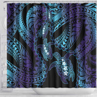 Polynesia Sea Turtle Day Shower Curtain Tribal Honu Plumeria Polynesian Pattern