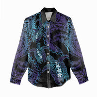 Polynesia Sea Turtle Day Women Casual Shirt Tribal Honu Plumeria Polynesian Pattern LT14 - Polynesian Pride