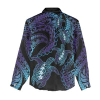 Polynesia Sea Turtle Day Women Casual Shirt Tribal Honu Plumeria Polynesian Pattern LT14 - Polynesian Pride