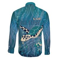 World Sea Turtle Day Polynesia Family Matching Off Shoulder Short Dress and Hawaiian Shirt Go With The Flow
