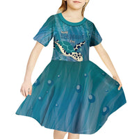 World Sea Turtle Day Polynesia Kid Short Sleeve Dress Go With The Flow