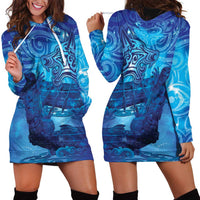 Kuri New Zealand Matariki Hoodie Dress Aotearoa Dog Waka Maori New Year Galaxy Vibes LT14 - Polynesian Pride