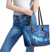 Kuri New Zealand Matariki Leather Tote Bag Aotearoa Dog Waka Maori New Year Galaxy Vibes LT14 - Polynesian Pride