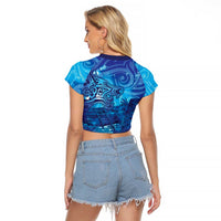 Kuri New Zealand Matariki Raglan Cropped T Shirt Aotearoa Dog Waka Maori New Year Galaxy Vibes LT14 - Polynesian Pride