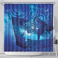 Kuri New Zealand Matariki Shower Curtain Aotearoa Dog Waka Maori New Year Galaxy Vibes LT14 - Polynesian Pride