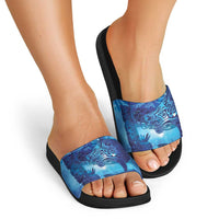 Kuri New Zealand Matariki Slide Sandals Aotearoa Dog Waka Maori New Year Galaxy Vibes