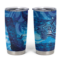 Kuri New Zealand Matariki Tumbler Cup Aotearoa Dog Waka Maori New Year Galaxy Vibes LT14 Blue - Polynesian Pride