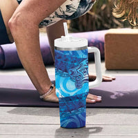 Kuri New Zealand Matariki Tumbler With Handle Aotearoa Dog Waka Maori New Year Galaxy Vibes LT14 - Polynesian Pride