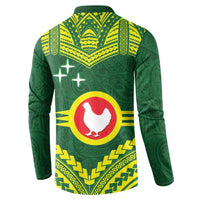 Manu'a Flag Day Button Sweatshirt Polynesian Pattern National Color Proud