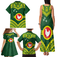 Manu'a Flag Day Family Matching Tank Maxi Dress and Hawaiian Shirt Polynesian Pattern National Color Proud LT14 - Polynesian Pride
