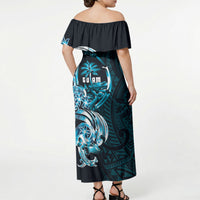 Asut Guam Chamorro Off Shoulder Maxi Dress Guahan Seal Tattoo LT14 - Polynesian Pride