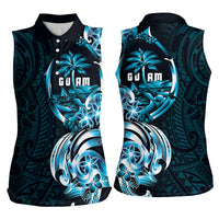 Asut Guam Chamorro Women Sleeveless Polo Shirt Guahan Seal Tattoo LT14 - Polynesian Pride