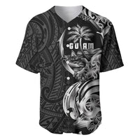 Attelong Guam Chamorro Baseball Jersey Guahan Seal Tattoo LT14 Black - Polynesian Pride