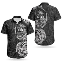 Attelong Guam Chamorro Couples Matching Long Sleeve Bodycon Dress and Hawaiian Shirt Guahan Seal Tattoo LT14 - Polynesian Pride