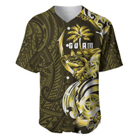 Amariyu Guam Chamorro Baseball Jersey Guahan Seal Tattoo LT14 Yellow - Polynesian Pride