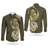 Amariyu Guam Chamorro Couples Matching Tank Maxi Dress and Long Sleeve Button Shirt Guahan Seal Tattoo LT14 - Polynesian Pride