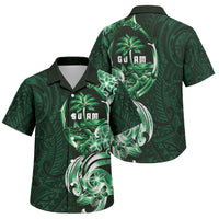 Betde Guam Chamorro Family Matching Short Sleeve Bodycon Dress and Hawaiian Shirt Guahan Seal Tattoo LT14 Son's Shirt Green - Polynesian Pride