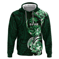 Betde Guam Chamorro Hoodie Guahan Seal Tattoo LT14 Pullover Hoodie Green - Polynesian Pride