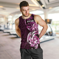 Kulot Di Rosa Guam Chamorro Men Tank Top Guahan Seal Tattoo LT14 Pink - Polynesian Pride