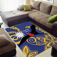 Nauru Angam Day Area Rug Naoero Frigate Bird Polynesian Pattern
