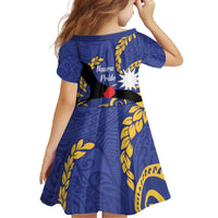 Nauru Angam Day Family Matching Off The Shoulder Long Sleeve Dress and Hawaiian Shirt Naoero Frigate Bird Polynesian Pattern LT14 - Polynesian Pride