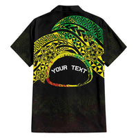 Personalised Nukuoro Atoll Family Matching Summer Maxi Dress and Hawaiian Shirt Polynesian Tattoo Curves Reggae Version LT14 - Polynesian Pride