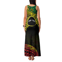 Personalised Nukuoro Atoll Family Matching Tank Maxi Dress and Hawaiian Shirt Polynesian Tattoo Curves Reggae Version LT14 - Polynesian Pride