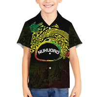 Personalised Nukuoro Atoll Hawaiian Shirt Polynesian Tattoo Curves Reggae Version
