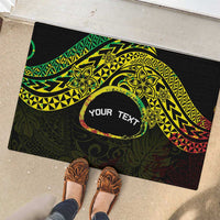 Personalised Nukuoro Atoll Rubber Doormat Polynesian Tattoo Curves Reggae Version LT14 - Polynesian Pride