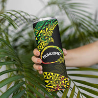 Personalised Nukuoro Atoll Skinny Tumbler Polynesian Tattoo Curves Reggae Version LT14 - Polynesian Pride