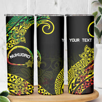 Personalised Nukuoro Atoll Skinny Tumbler Polynesian Tattoo Curves Reggae Version LT14 - Polynesian Pride