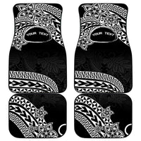 Personalised Pohnpei Nukuoro Micronesia Car Mats Polynesian Tattoo Curves Black Version LT14 - Polynesian Pride