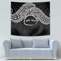 Personalised Pohnpei Nukuoro Micronesia Tapestry Polynesian Tattoo Curves Black Version LT14 - Polynesian Pride
