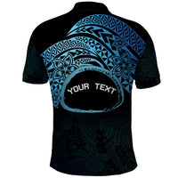 Personalised Pohnpei Nukuoro Micronesia Polo Shirt Polynesian Tattoo Curves Blue Version LT14 - Polynesian Pride