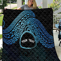 Personalised Pohnpei Nukuoro Micronesia Quilt Polynesian Tattoo Curves Blue Version LT14 Blue - Polynesian Pride