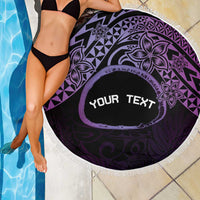 Personalised Pohnpei Nukuoro Micronesia Beach Blanket Polynesian Tattoo Curves Purple Version LT14 - Polynesian Pride