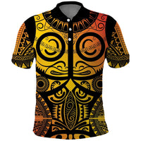 Marquesas Islands Polo Shirt Marquesan Tattoo Yellow Gradient LT14 Yellow - Polynesian Pride