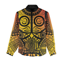 Marquesas Islands Women Casual Shirt Marquesan Tattoo Yellow Gradient LT14 - Polynesian Pride