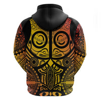 Marquesas Islands Zip Hoodie Marquesan Tattoo Yellow Gradient LT14 - Polynesian Pride
