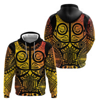 Marquesas Islands Zip Hoodie Marquesan Tattoo Yellow Gradient LT14 - Polynesian Pride