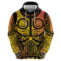 Marquesas Islands Zip Hoodie Marquesan Tattoo Yellow Gradient LT14 - Polynesian Pride