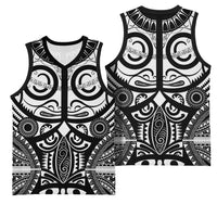 Marquesas Islands Basketball Jersey Marquesan Tattoo Black White Color LT14 - Polynesian Pride