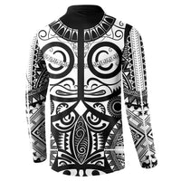 Marquesas Islands Button Sweatshirt Marquesan Tattoo Black White Color LT14 - Polynesian Pride